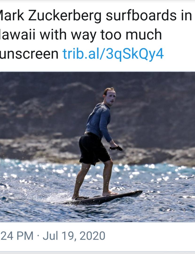 Cette photo de Mark Zuckerberg à Hawaï va vous donner des frissons