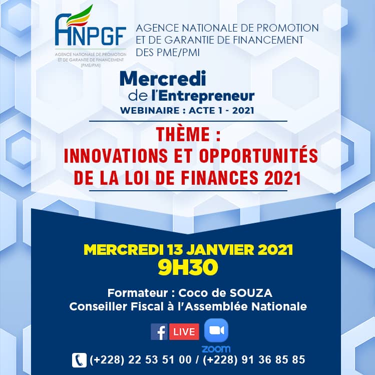 Togo : Webinaire de l’ANPGF sur les opportunités de la Loi de Finances 2021