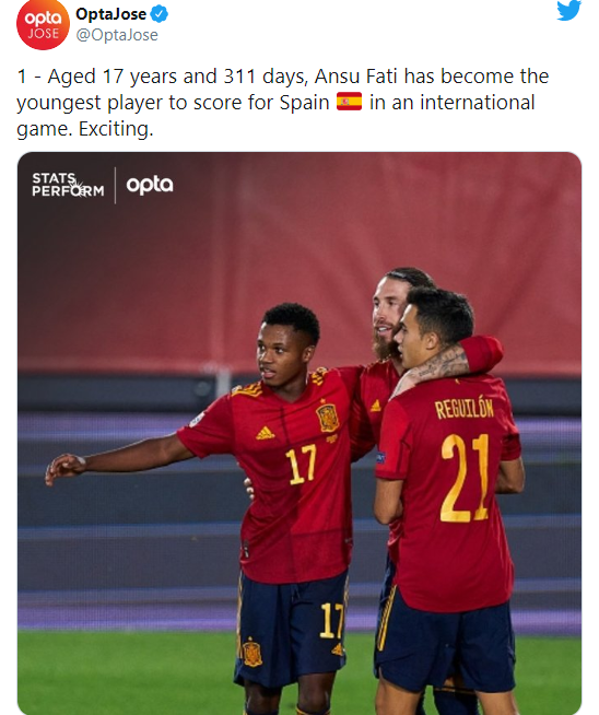 Foot / Espagne : Ansu Fati bat un nouveau record de précocité