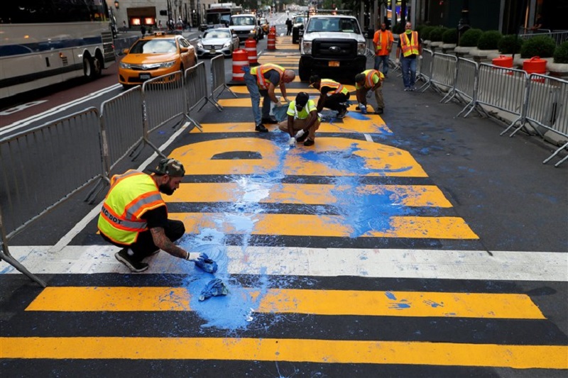 Black Lives Matter : la fresque peinte devant la tour Trump vandalisée (photo)