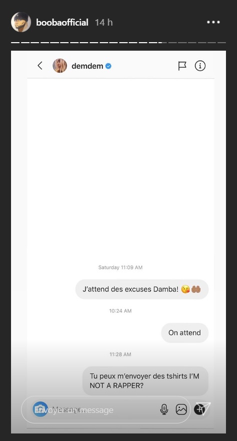 Booba affiche une conversation privée avec la femme de Gims
