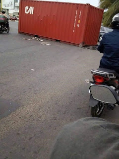 Togo / Chute de conteneur : un drame évité de justesse à Lomé (Photo)