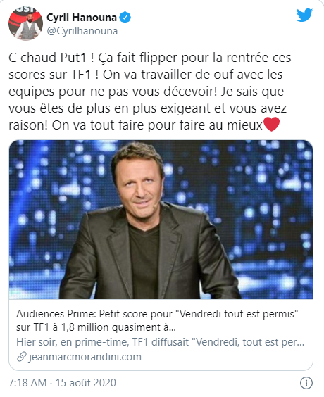 France / Télé : gros clash entre Cyril Hanouna et Arthur sur Twitter