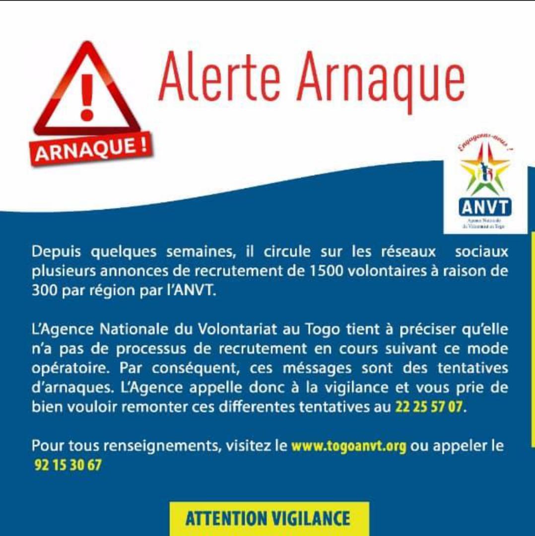 Togo / Fausse offre de recrutement : l’ANVT victime de fake-announcement