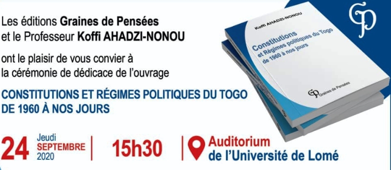 Togo/Universités : Le Prof. Koffi Ahadzi-Nonou dédicace son dernier ouvrage ce 24 septembre