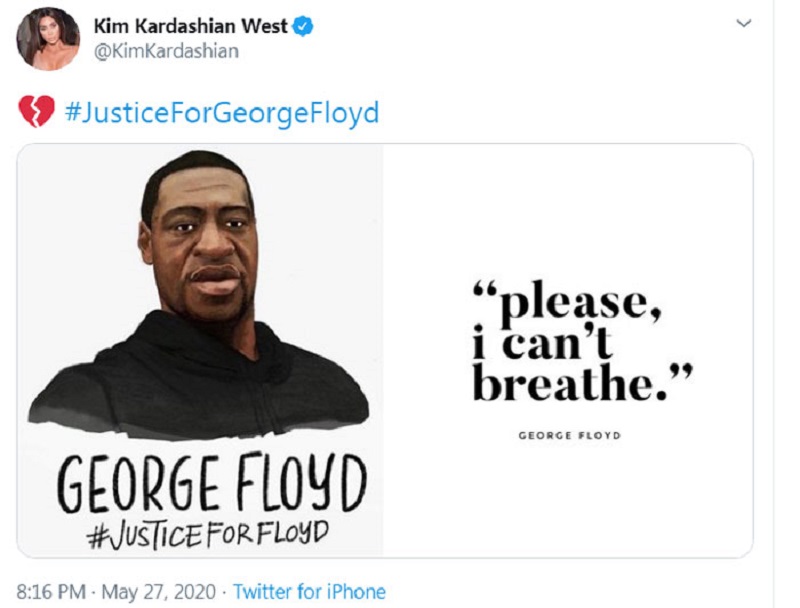 Kim Kardashian : Brisée par le meurtre de George Floyd, la star s’exprime