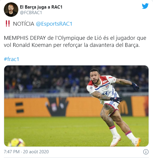 Mercato / Barça : Memphis Depay dans le viseur de Koeman