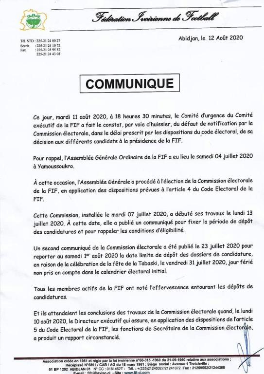 Côte d’Ivoire / FIF : coup de tonnerre ! Le processus électoral suspendu, Drogba en attente
