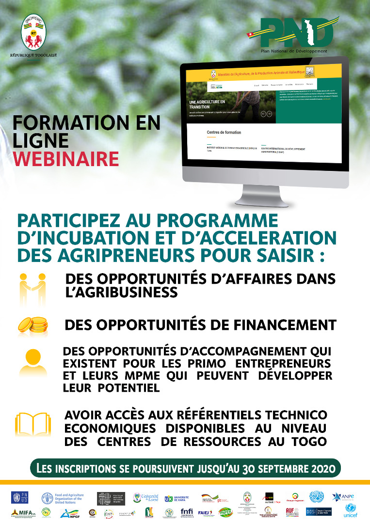 Togo / Programme de formation en ligne : Créer ou développer sa PME en agribusiness