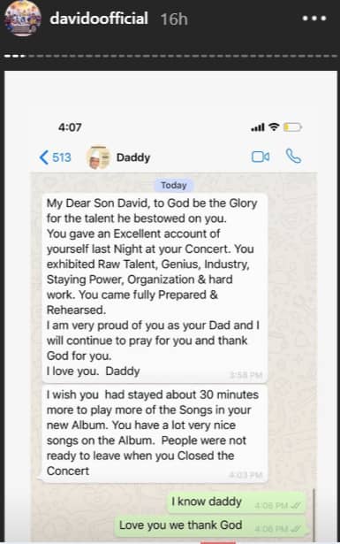La prière du père de Davido à Dieu après le nouveau succès de son fils