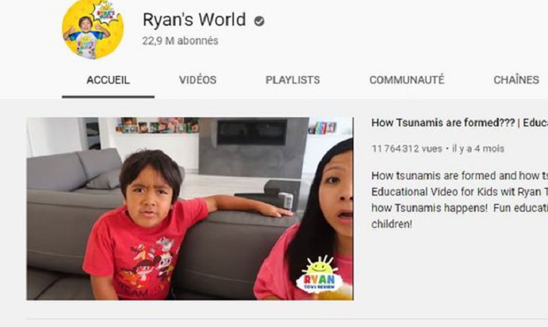 Le Youtubeur le plus riche du monde a 8 ans, il a gagné 15 milliards FCFA en 2019 ; voici sa recette à succès