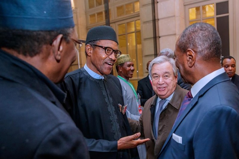 Les Présidents Buhari, Alpha Condé…sont au Forum de Paris sur la Paix (photos)