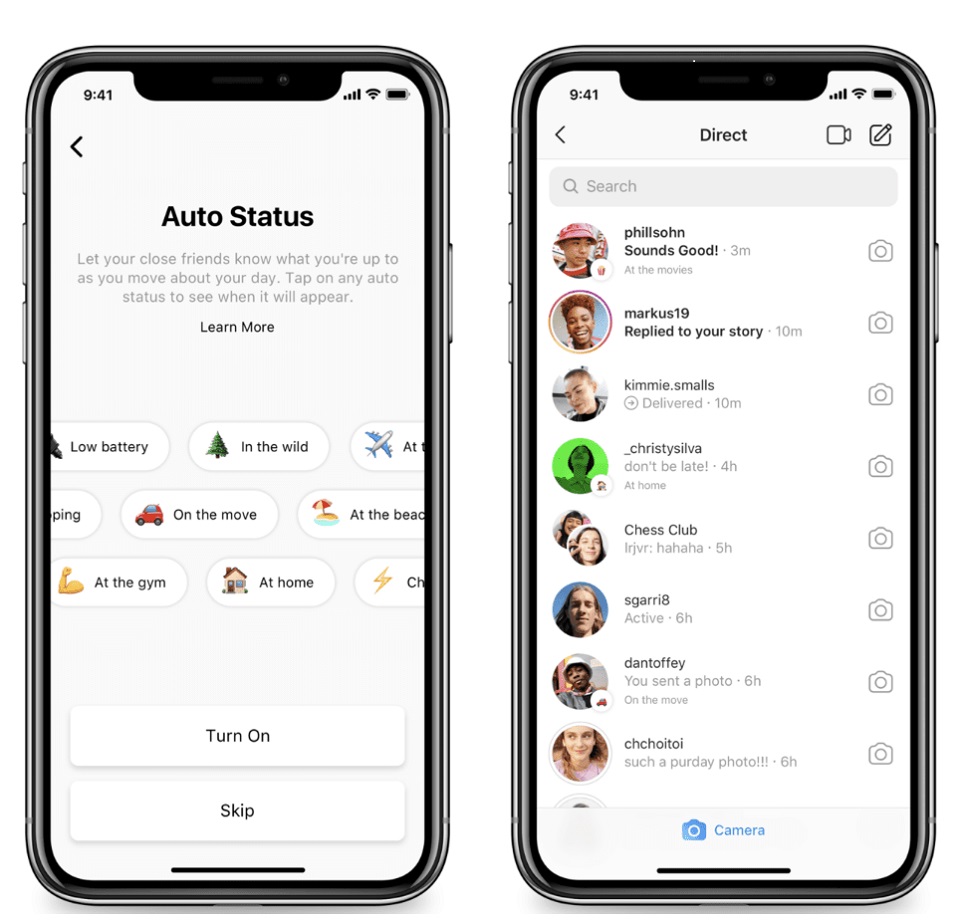 Facebook teste une fonction de statut automatique pour Messenger