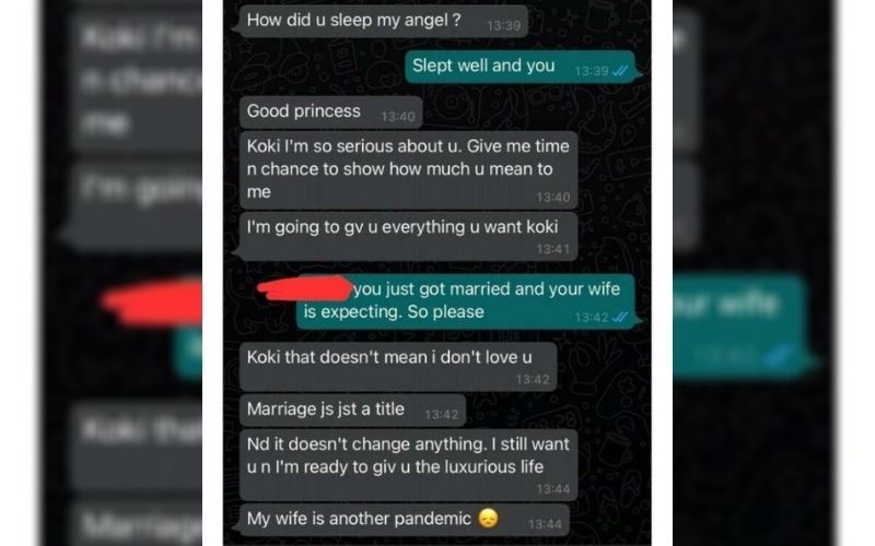 « Mon épouse est une pandémie » : une femme dévoile sa conversation avec un homme marié qui lui fait la cour