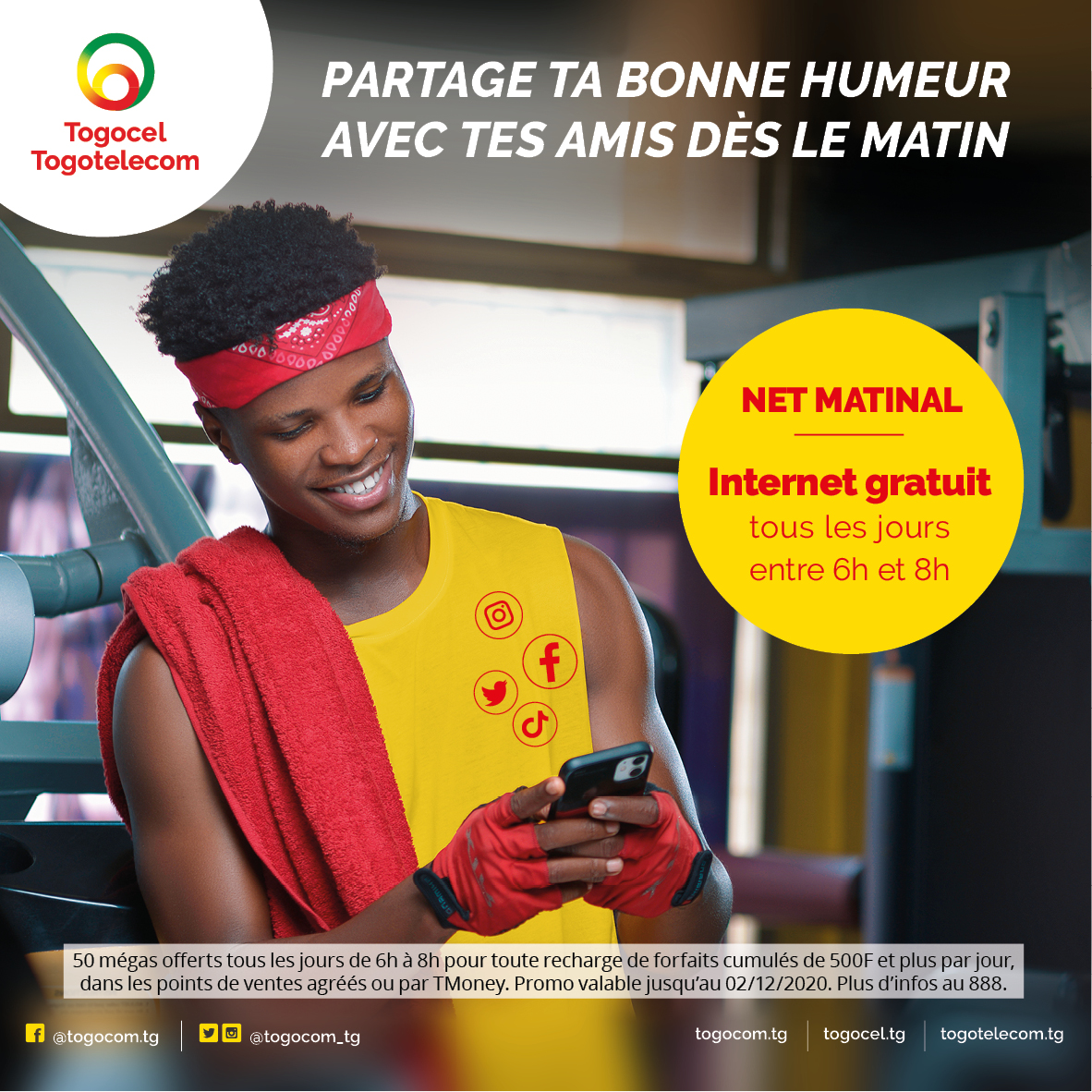 TOGOCOM innove : Internet gratuit tous les matins de 6h à 8h
