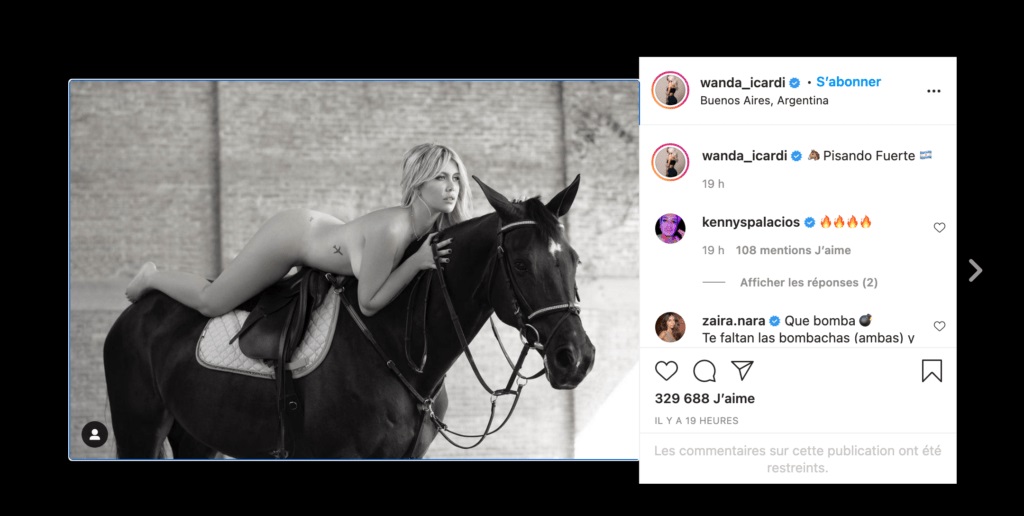 PSG : Nue sur un cheval, Wanda Icardi affole les compteurs