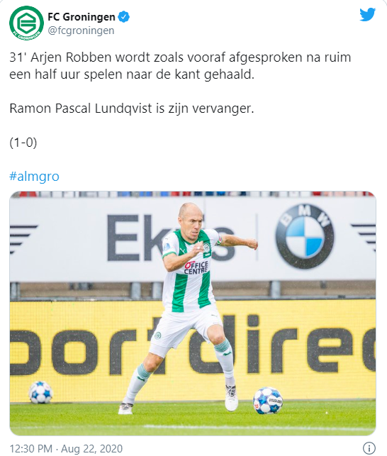 Foot : Arjen Robben fait son retour officiel sur les terrains après un an d’inactivité