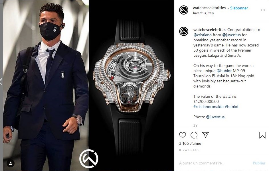 [Photo] La nouvelle montre de Cristiano Ronaldo qui fait des vagues sur la toile