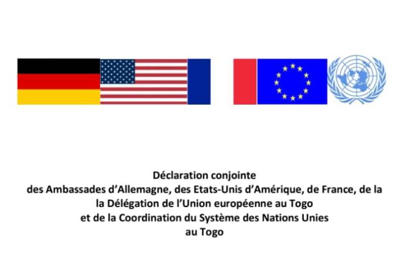Situation au Togo : déclaration conjointe du G5 (Allemagne, France, USA, UE, SNU) ce 13 décembre 2018