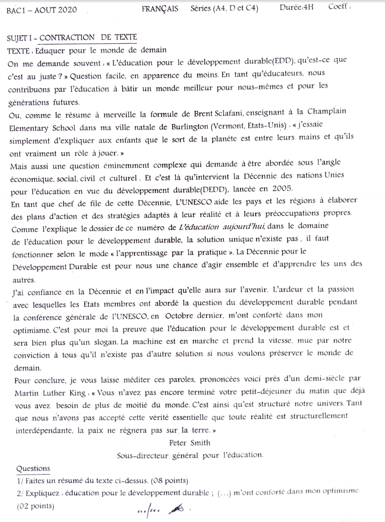 Togo / Bac 1 : l’épreuve de français diversement appréciée