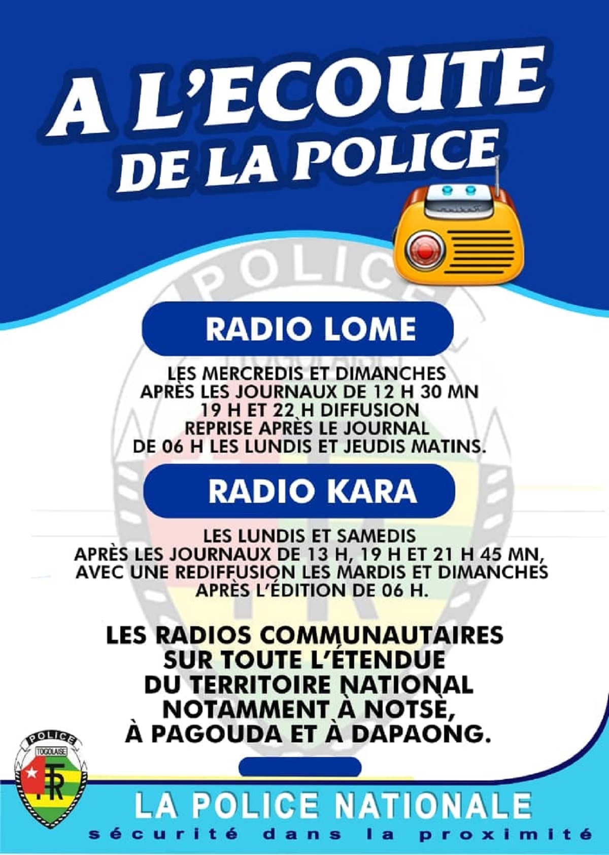 Togo : la police nationale opte pour la voie de la sensibilisation (photo)