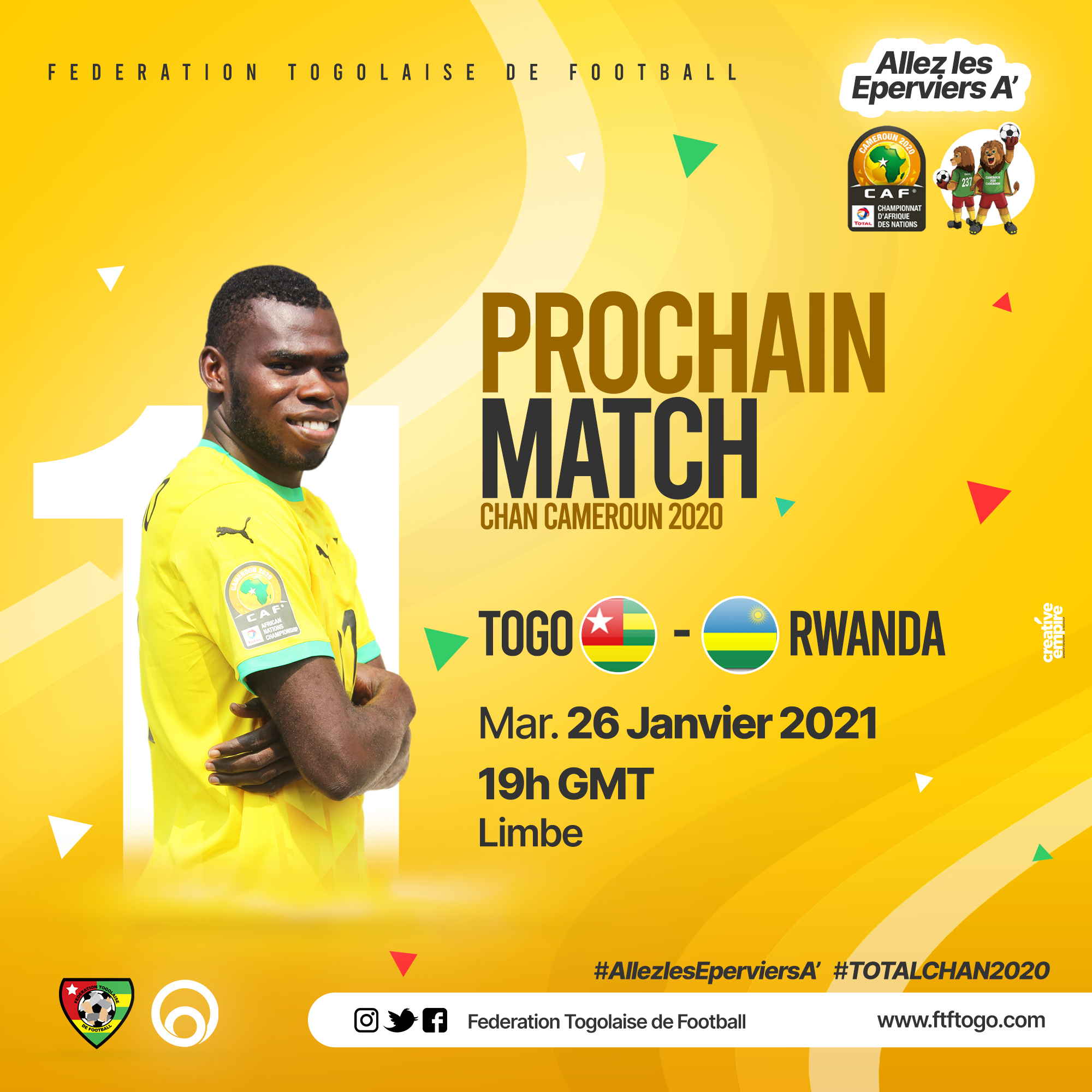 CHAN 2021 / Togo-Rwanda : des informations utiles sur un match capital pour les Eperviers locaux