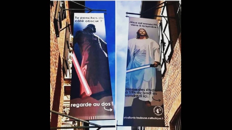 Toulouse : quand Jésus et Dark Vador sont mis en avant