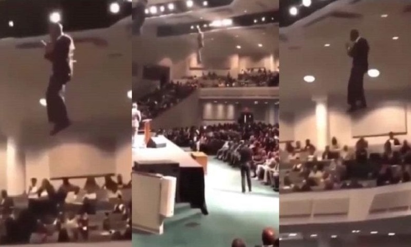 Un pasteur descend du ciel dans son église (vidéo)