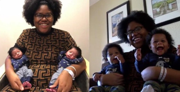 Une Afro-américaine accouche de jumeaux 2 fois en 1 an (Vidéo)