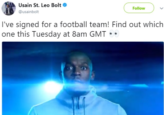 Usain Bolt a accepté signer pour un club de football