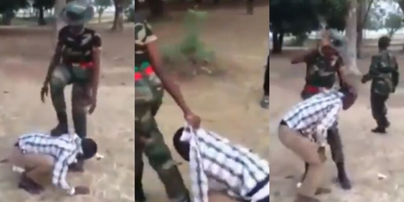 [Vidéo] Il se fait tabasser pour avoir dit « tu es belle » à une femme soldat
