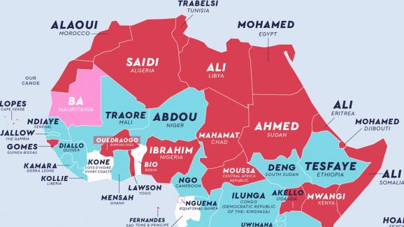 Voici les noms de famille les plus courants, pays par pays, en Afrique