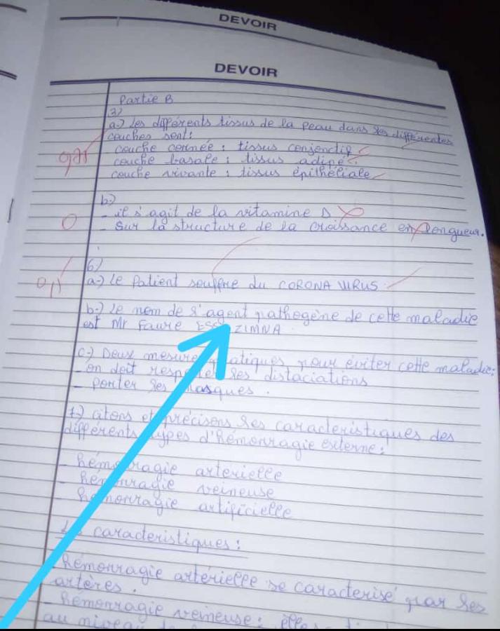 Togo / BEPC : la réponse d’un candidat à une question liée au Coronavirus amuse les internautes (photo)