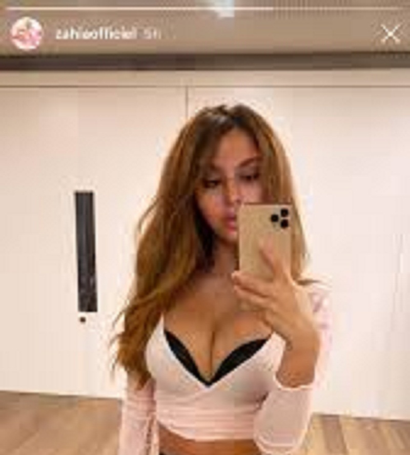 Zahia : la mannequin offre une vue imprenable sur son  décolleté (photo)