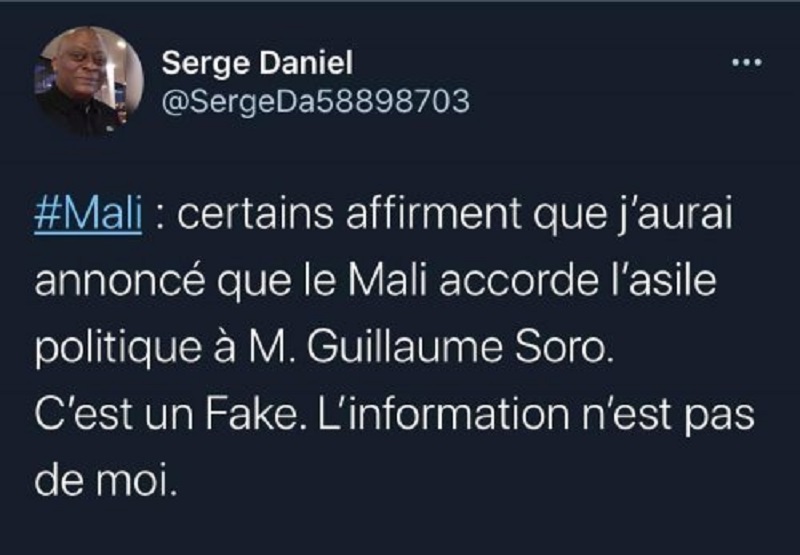 Asile accordé à Guillaume Soro par la junte au Mali ; la réaction de l’équipe du président de GPS