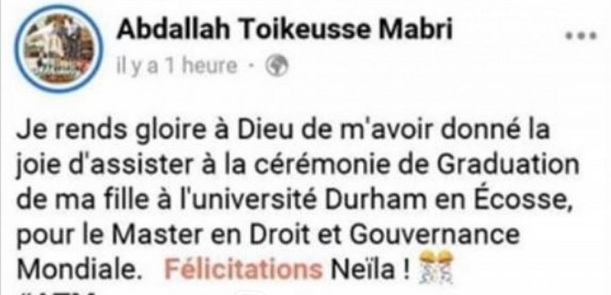 Côte d’Ivoire : En publiant le succès de sa fille qui a obtenu un diplôme en Écosse, le ministre de l’enseignement s’attire la foudre des internautes