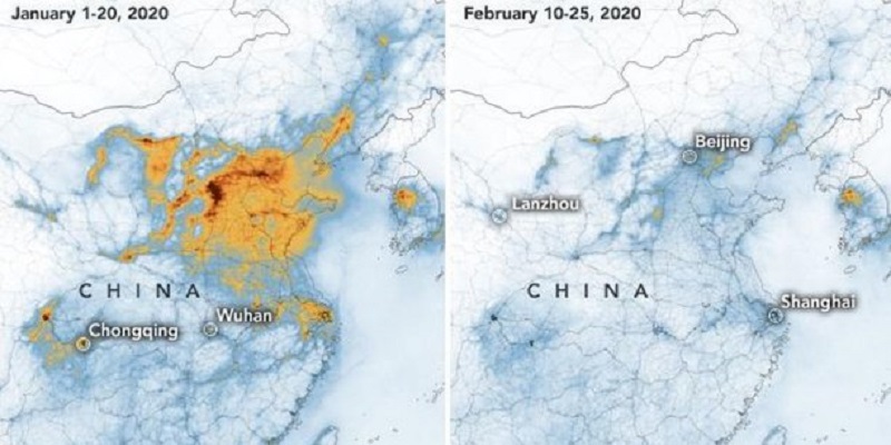 NASA : Quand les effets du coronavirus se font voir depuis l’espace