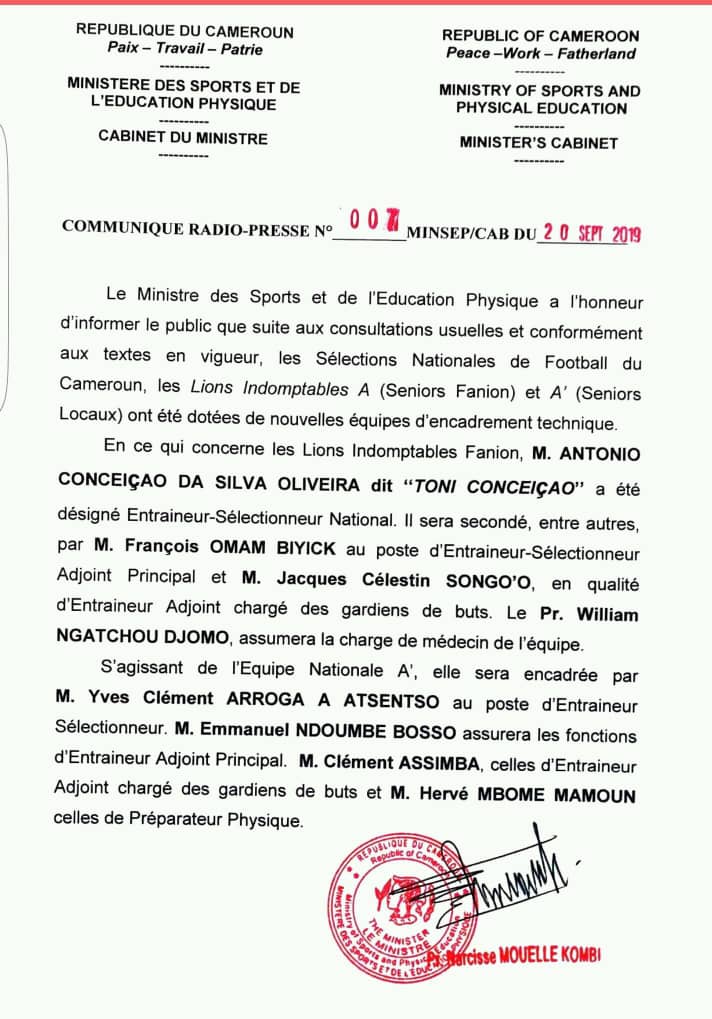 Football : le Cameroun a un nouveau sélectionneur !