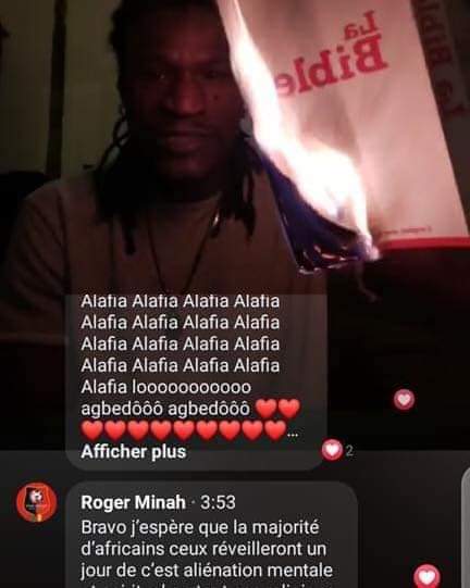 Diaspora togolaise / Musique : le rappeur Yayoo brûle la bible au « nom de ses ancêtres » (photo)
