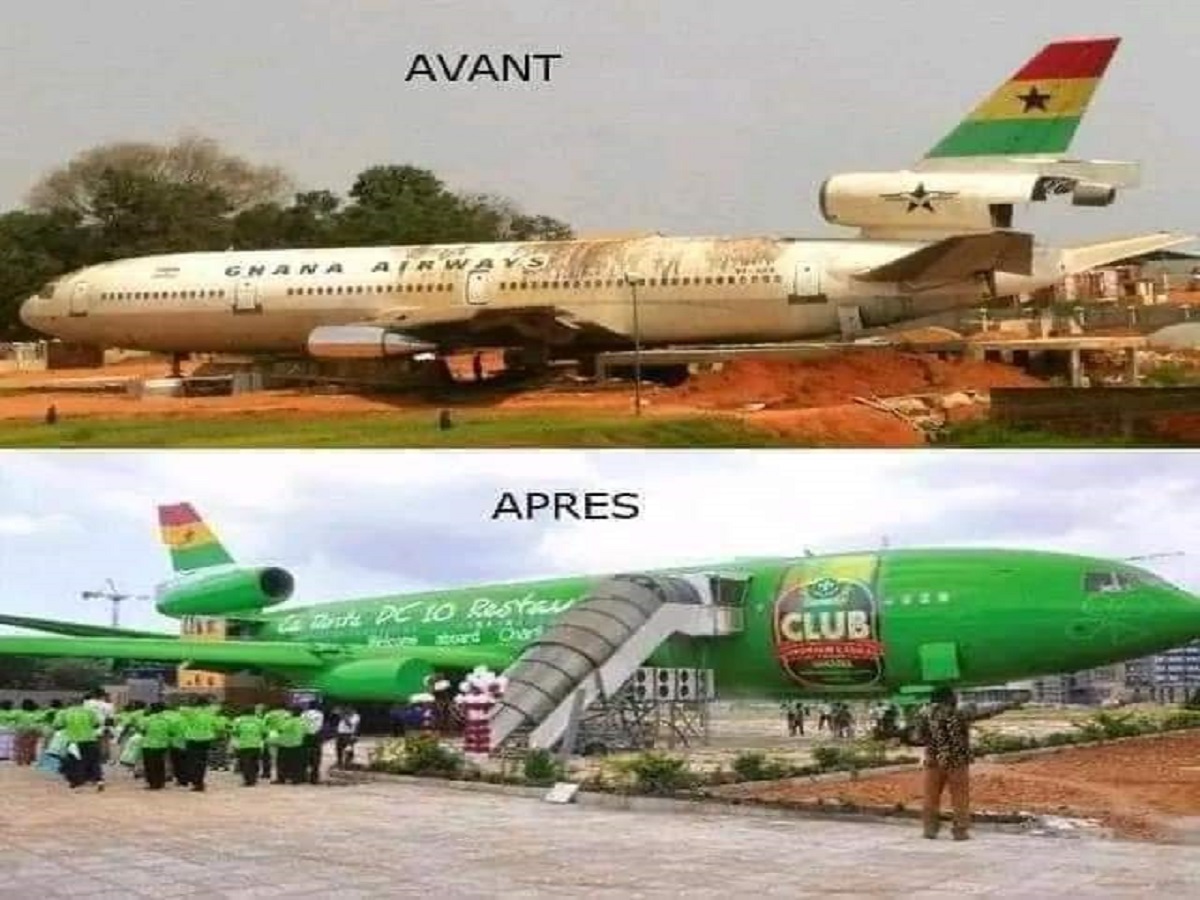 Ghana : un avion transformé en restaurant attire une grande clientèle (photos)