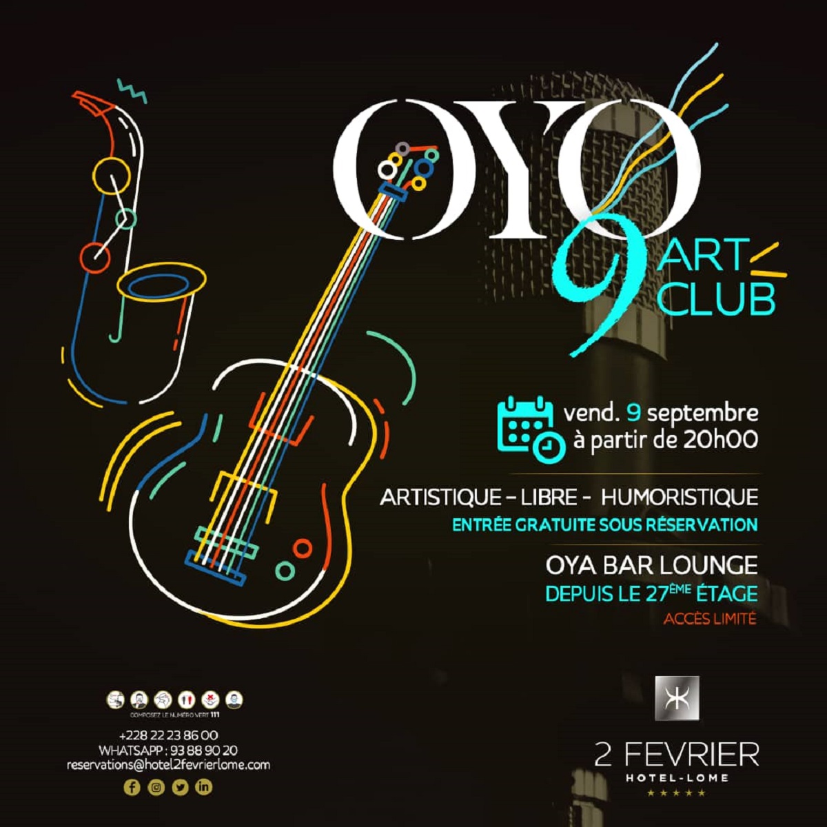 Togo : Oyo 9 art club, le nouveau concept de l’Hôtel 2 Février qui vous accueille
