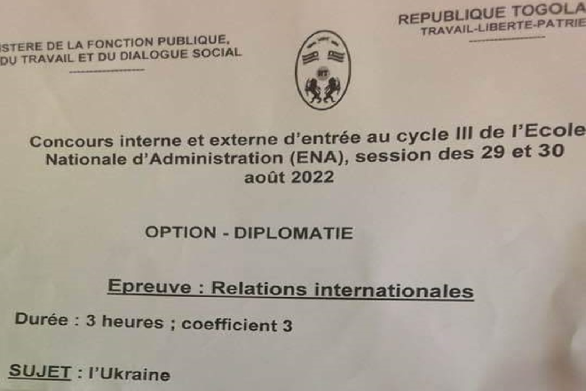 Sujet : l’Ukraine ; cette épreuve du concours d’entrée à l’ENA provoque un buzz sur la toile 
