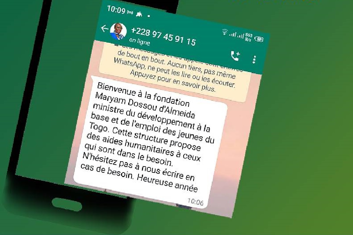 Togo : La ministre de l’Emploi des jeunes alerte sur une escroquerie (photo)