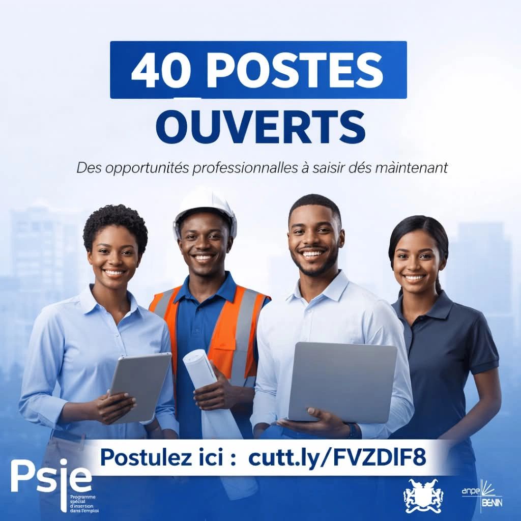 Opportunités d'emploi au PSIE ; 40 postes ouverts (13 janvier 2026)